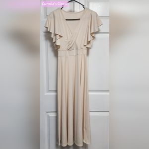 🔥OBO🔥 ⚫️ Women's Summer Ruffle Cap Sleeve Apricot Dress Size Small